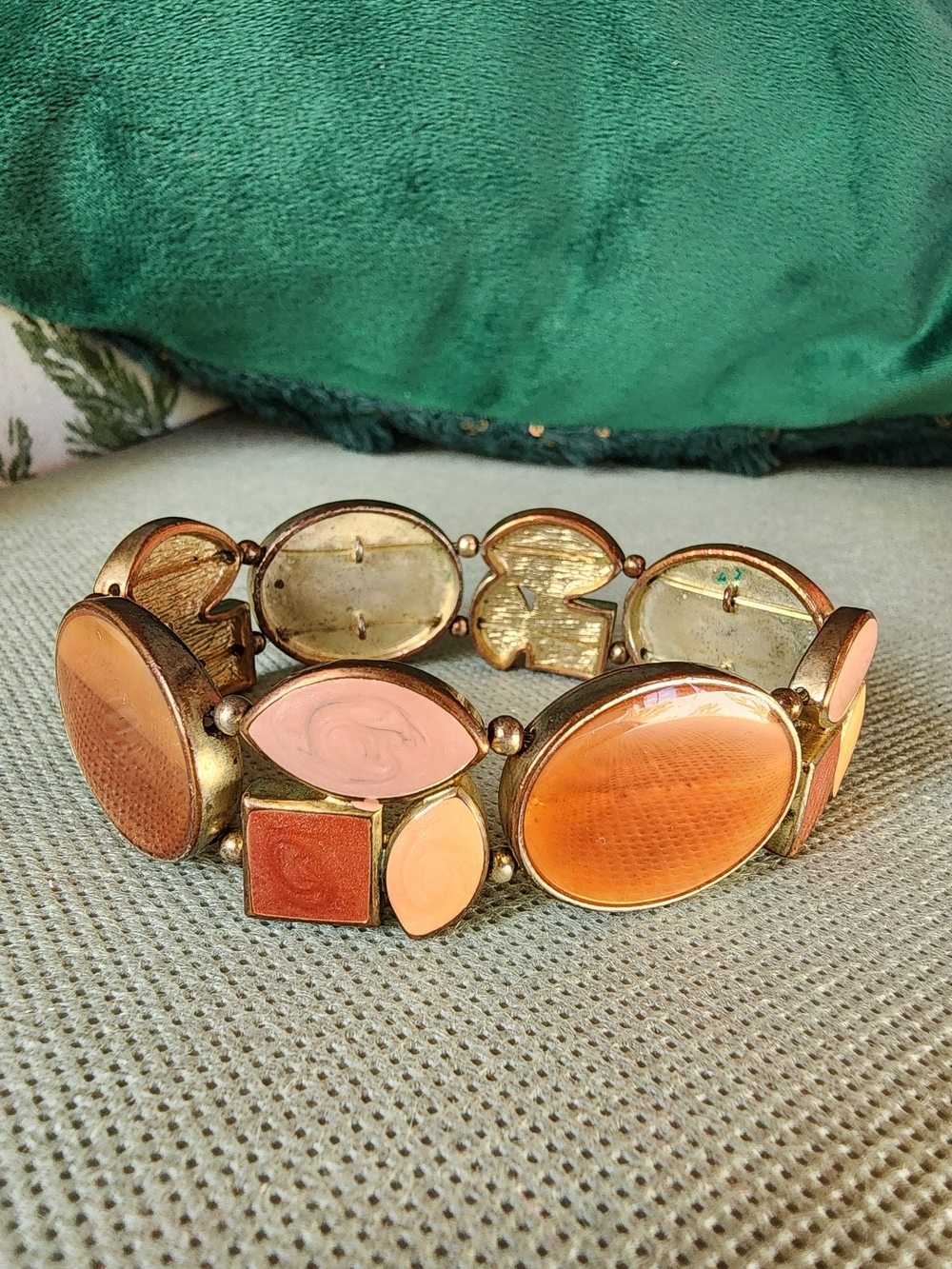 Stretchy Orange/Salmon Bracelet